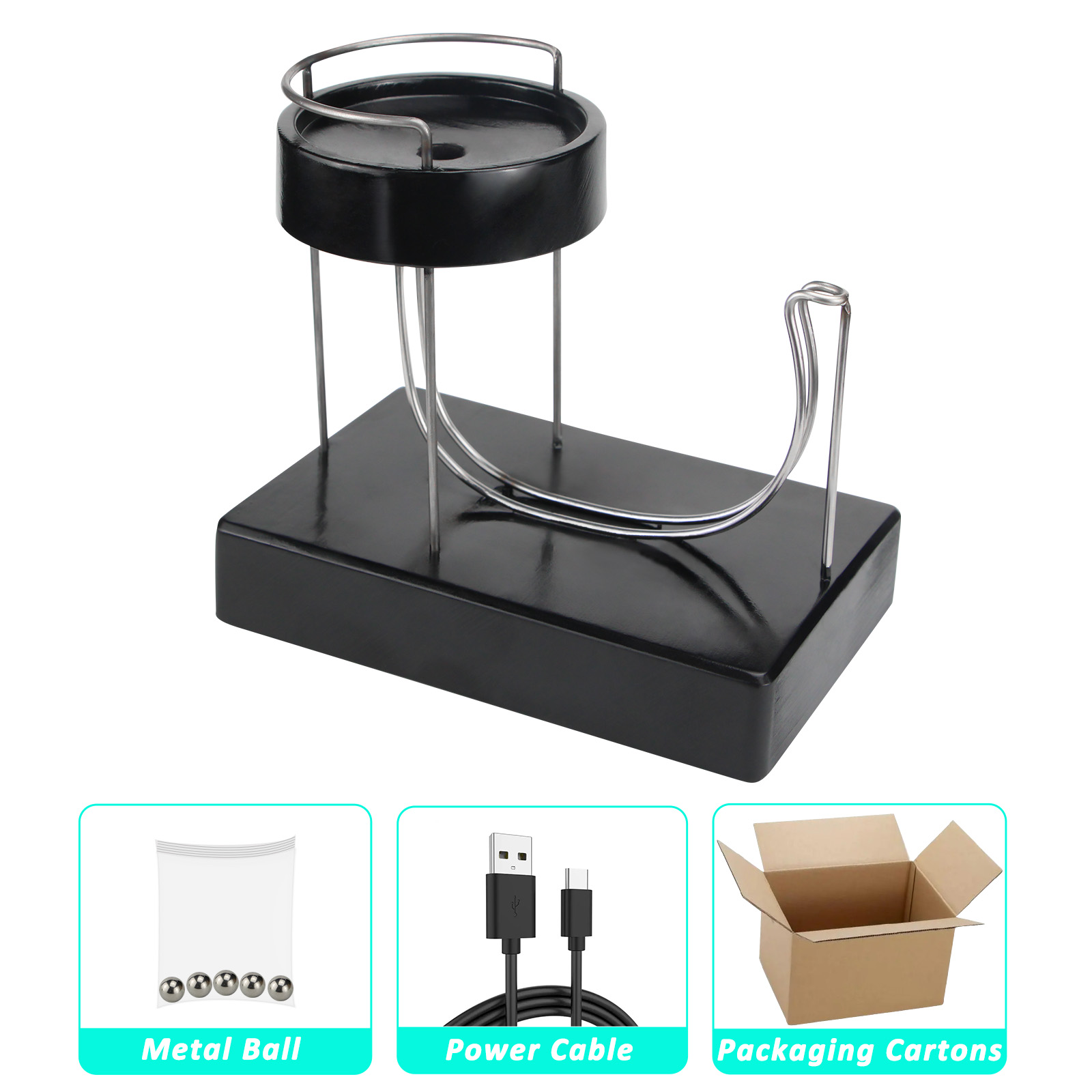 Black Charged Perpetual Plasti - огляд і ціна Newton Cradle Large